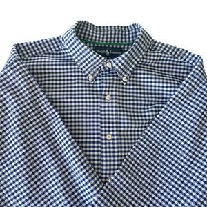 Ralph Lauren Men's XL Blue Check Classic Fit Long Sleeve Shirt